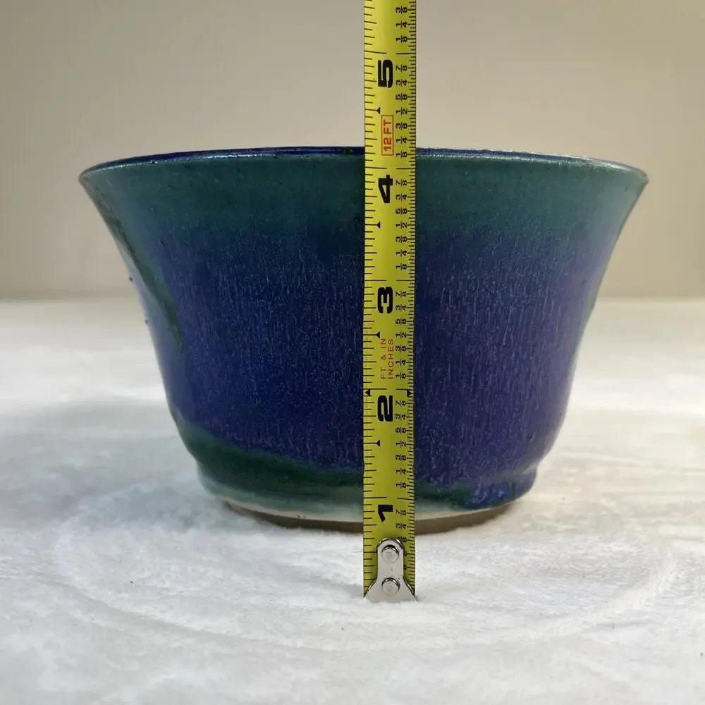 Studio Art Pottery Bowl Hand Thrown Signed Glazed 4